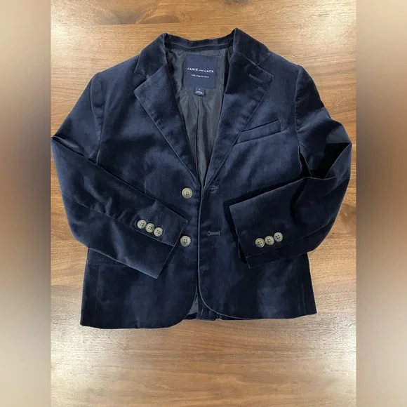 (EUC) Janie and Jack Navy Velvet Blazer Structured Classic Design - Picture 2 of 8